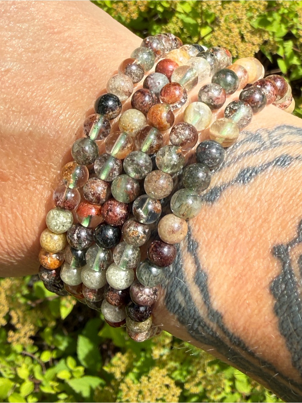 5mm Colorful Garden Quartz Bracelet (Lodolite)